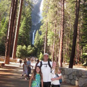 Yosemite Falls - on the path with my kids