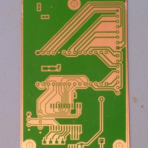 Clock PCB Front with Toner Image and Green TRF