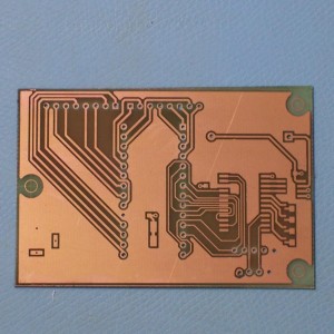 Clock PCB Front after Etching and Toner/TRF removed