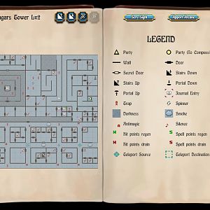 Bard's Tale 1 Remastered - Mangar's Tower, Level 2 Map