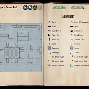 Bard's Tale 1 Remastered - Mangar's Tower, 4th Level Map on initial entry